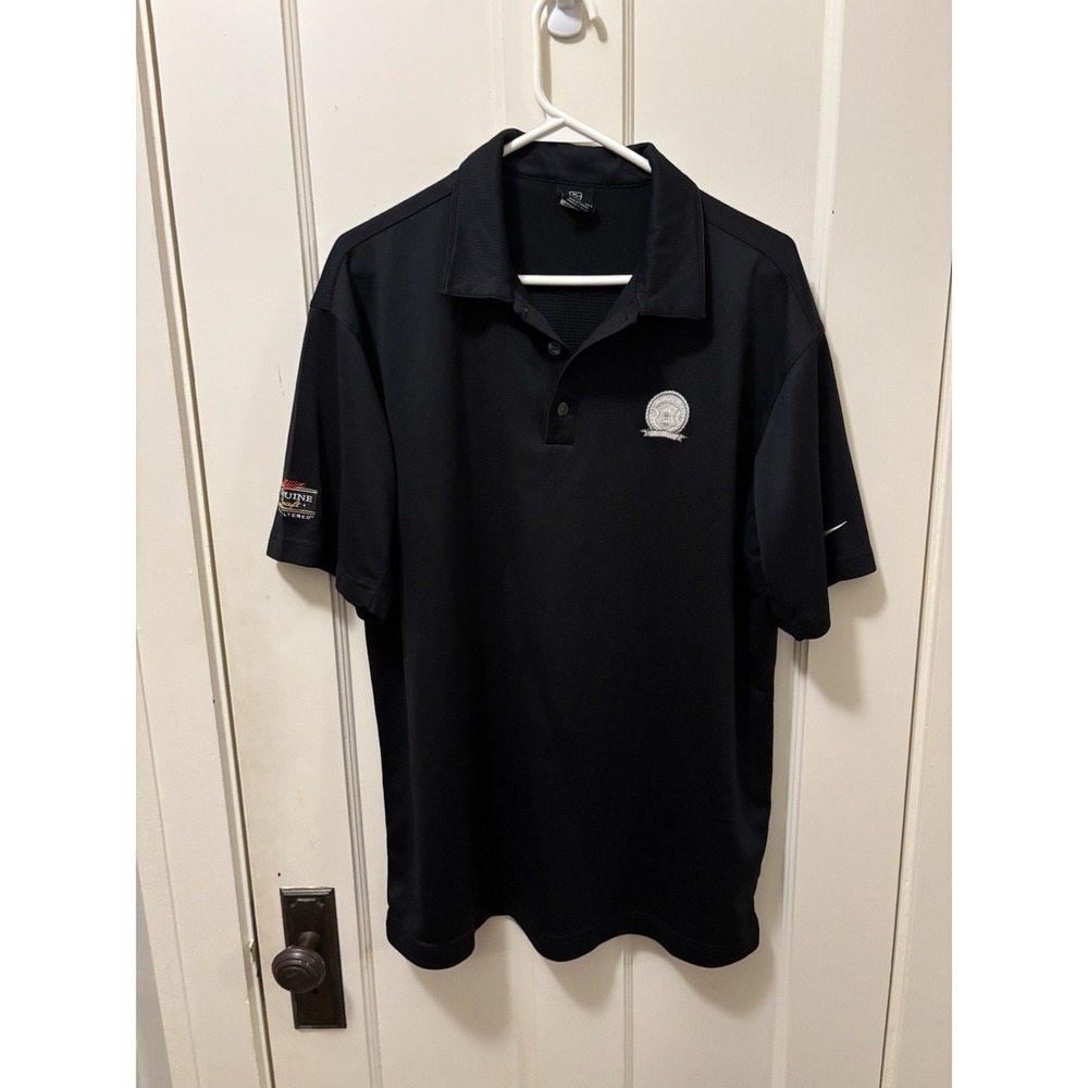 Nike Golf PGA Tour Championship Polo Mens XL Black Medinah 2006 Tiger Woods Win